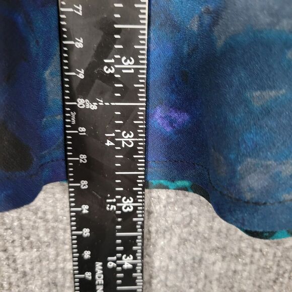 COLDWATER CREEK Reversible Blue Artsy Watercolor Teal Leopard Skirt SIZE XS 4-6 - Picture 10 of 10